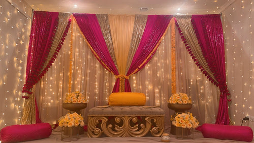 Pink mehndi stage